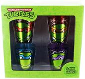 Teenage Mutant Ninja Turtles Heads Foil Shot Glass 4-Pack