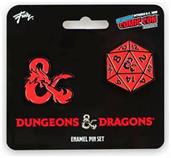 Dungeons & Dragons D20 Die and Ampersand Exclusive Enamel Pin Set