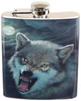 Growling Wolf 7oz Flask