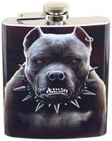 Growling Pitbull 7oz Flask