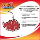 Naruto Akatsuki Red Rain Cloud Hanging Car Air Freshener | Vanilla Scented