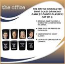 The Office Character Shot Glass Drinking Game | 2 Ounce Glasses | Set of 4