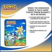 Sonic The Hedgehog Sonic & Tails Large Fleece Throw Blanket | 60 x 45 Inches
