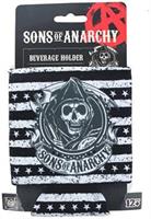 Sons of Anarchy Black and White Stripe Reaper Foam Can Huggie