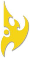 StarCraft II 5"x5" Die Cut Vinyl Decal Sticker: Protoss, Yellow
