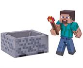 Minecraft 3" Action Figure: Steve with Minecart Pack