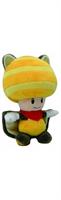 Super Mario Bros Flying Squirrel Yellow Toad 8" Plush Doll