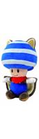Super Mario Bros Flying Squirrel Blue Toad 8" Plush Doll