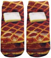 Waffle Photo Print Ankle Socks