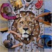 I AM Lion 550 Piece Animal Head-Shaped Jigsaw Puzzle