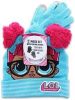 LOL Surprise Dolls Girls Winter Beanie & Glove Set | Blue