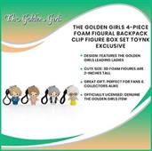 The Golden Girls 4-Piece Foam Figural Backpack Clip Figure Box Set Toynk Exclusive