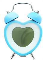Heart Shaped Twin Bell Digital Alarm Clock, Blue