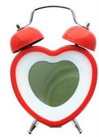 Heart Shaped Twin Bell Digital Alarm Clock, Red