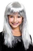 Glitzy Glamour Bob Silver Child Costume Wig