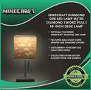 Minecraft Diamond Ore LED Lamp w/ 3D Diamond Sword Pull | 14-Inch Desk Lamp