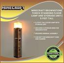 Minecraft Brownstone Torch Standing Floor Lamp and Storage Unit | 5 Feet Tall
