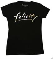 Felicity Gold Logo Junior's Black Cotton T-Shirt