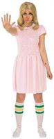 Stranger Things Eleven Short Sleeve Adult Costume Dress - Pink