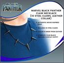 Marvel Black Panther Claw Necklace (10 Steel Claws, Leather Collar)