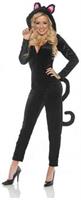 Women's Black Cat Jumpsuit Costume