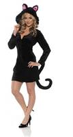 Women's Black Cat Mini Dress Costume