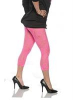 Neon Pink Lace Adult Costume Leggings