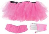 Tutu Set Neon Pink Adult Costume OS