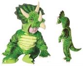 Green Triceratops Plush Baby Costume