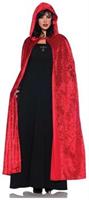 55" Hooded Red Velvet Vampire Cloak Adult Costume Accessory