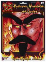 Devil Eyebrows, Moustache and Goatee Costume Accessory Set