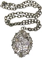 Steampunk Silver Gear Costume Necklace
