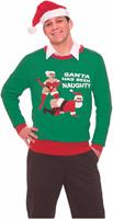 Ugly Christmas Naughty Santa Adult Sweater