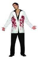 Mens Bloody Bullets Halloween Scary White Jacket Blazer Adult