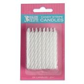 Bakery Crafts 2.5" Candy Stripe Candles White