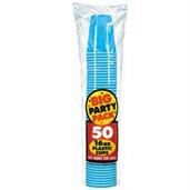 16 oz. Plastic Cup - Caribbean Blue (50)