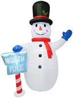 8ft Snowman with Sign Inflatable