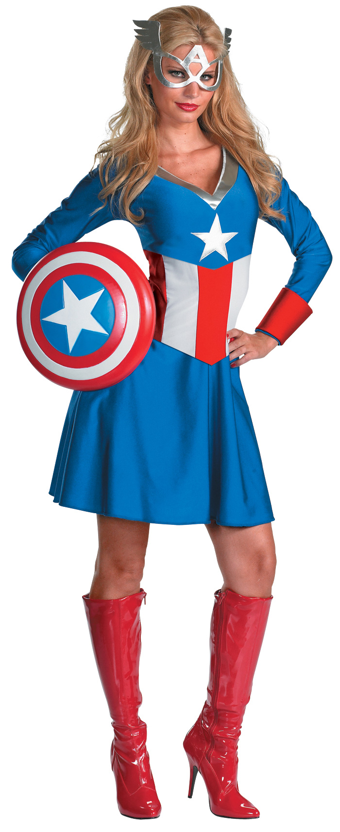 Captain America Female Classic Adult Costume - PartyBell.com.